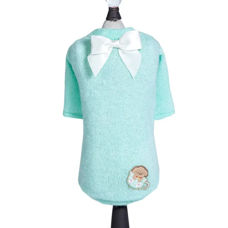 Hello Doggie Teacup Dog Sweater - Mint XX-Small
