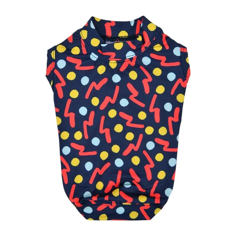 Puppia Fete Zigzag Sleeveless Dog Shirt - Navy Small