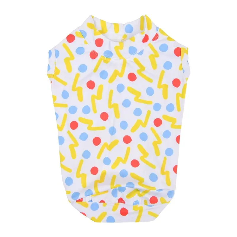 Puppia Fete Zigzag Sleeveless Dog Shirt - White Small