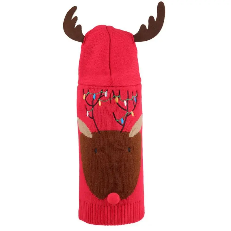 Worthy Dog Rudy Reindeer Dog Hoodie - Red XX-Small