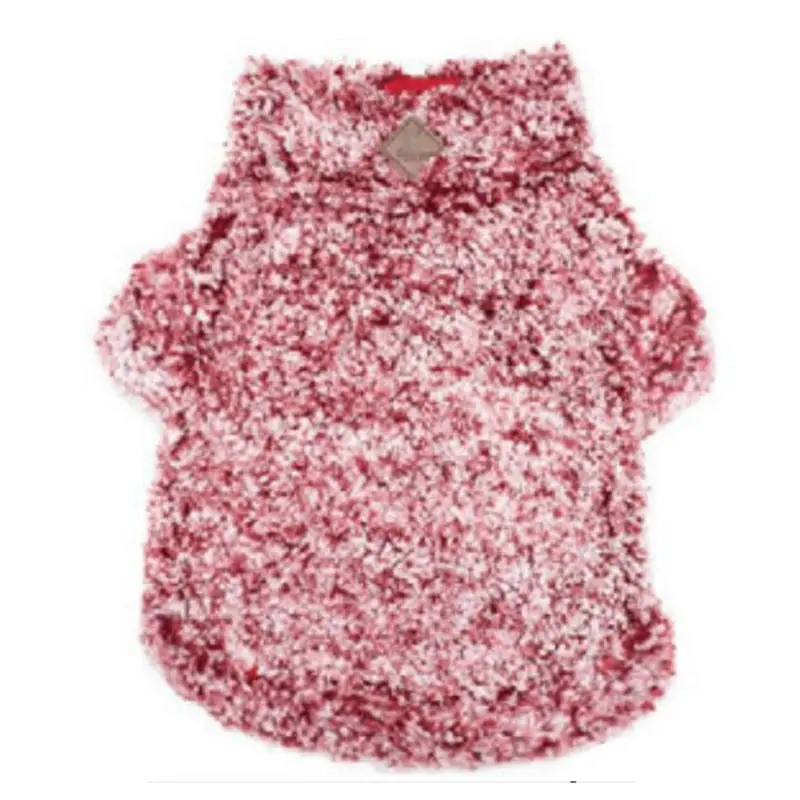 Worthy Dog Wubby Fleece Quarter Zip Dog Pullover - Burgundy X-Small - Out of Stock!