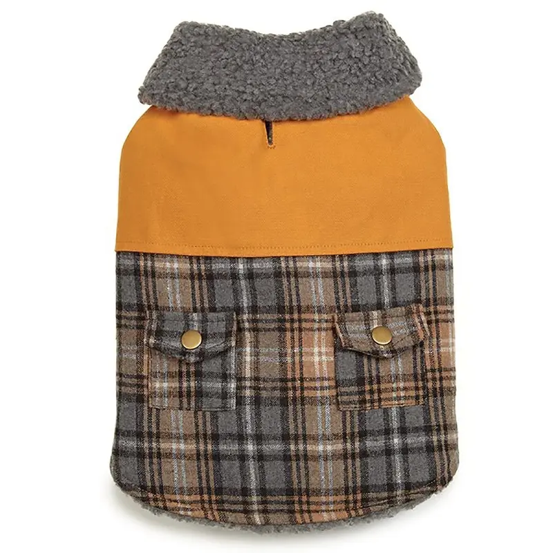 Zack and Zoey ThermaPet Plaid Duck Dog Coat - Brown X-Small - Out of Stock!