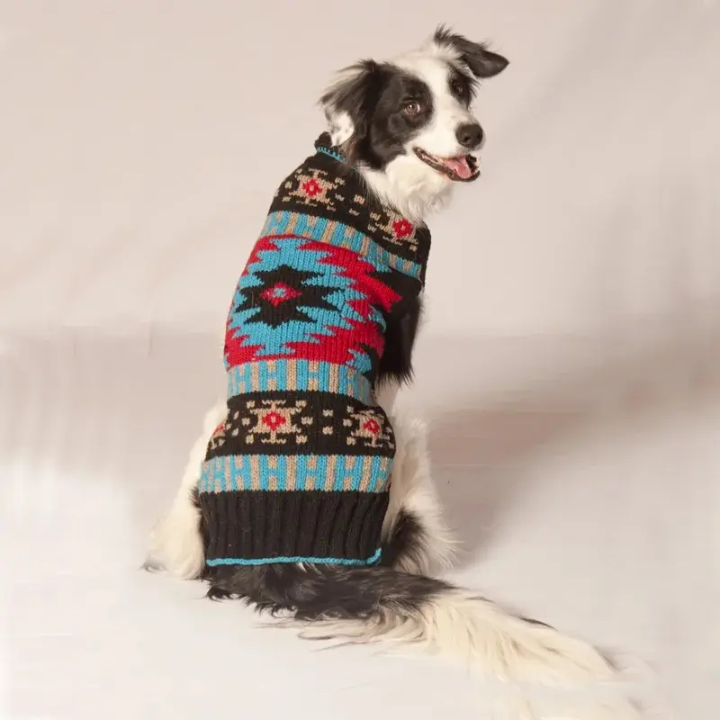 Chilly Dog Handmade Black Southwest Wool Dog Sweater XX-Small - Out of Stock!