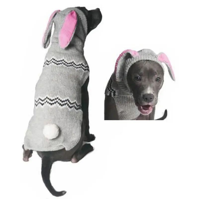Chilly Dog Handmade Bunny Wool Hooded Dog Sweater XX-Small