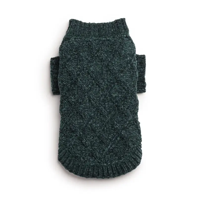 fabdog Chenille Mockneck Dog Sweater - Emerald Size 8