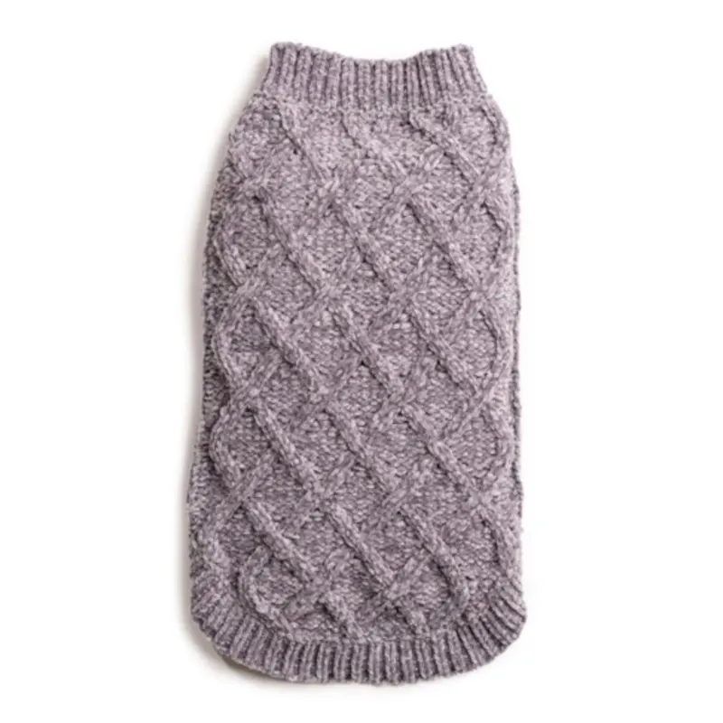 fabdog Chenille Mockneck Dog Sweater - Heather Gray Size 18