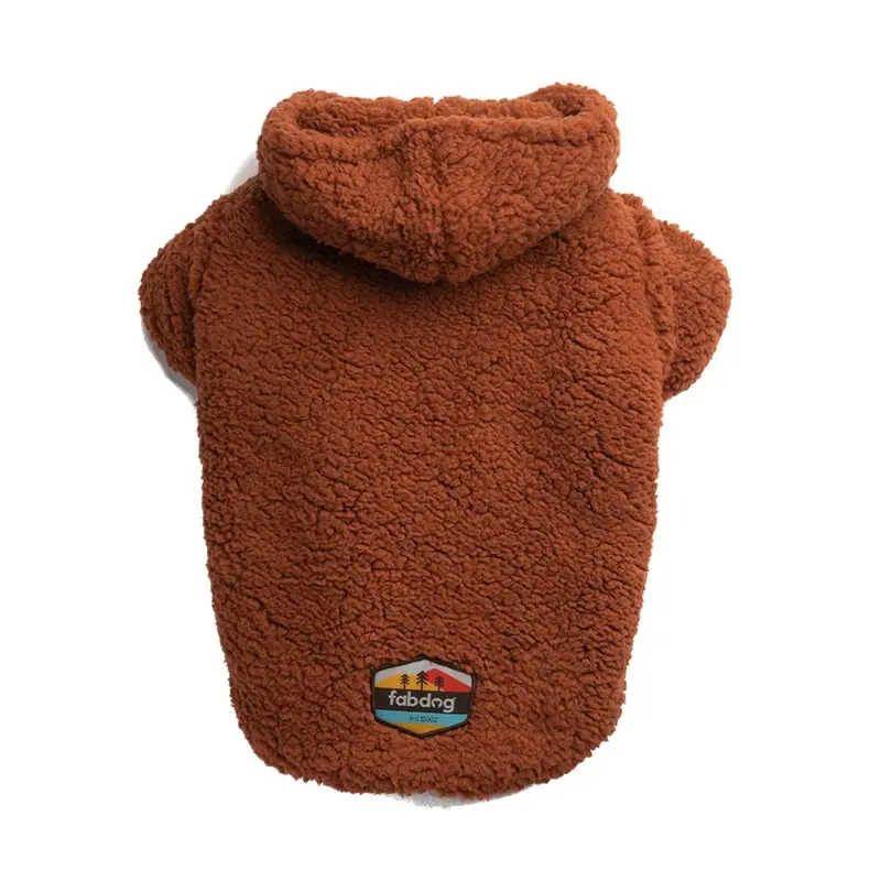 fabdog Sherpa Dog Hoodie - Rust Size 8