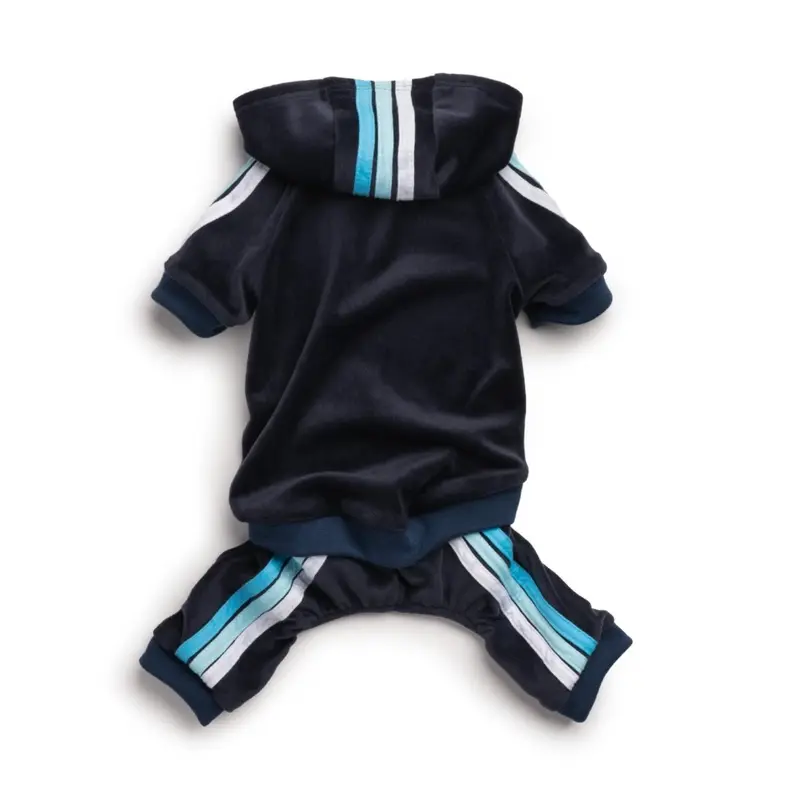 fabdog Velour Jogger Dog Jumpsuit - Navy Size 10