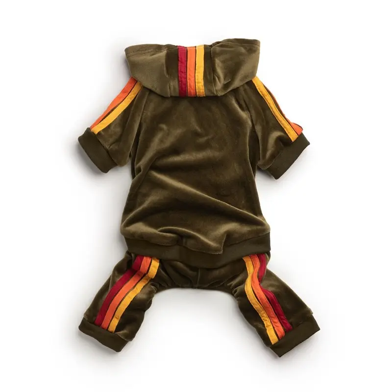 fabdog Velour Jogger Dog Jumpsuit - Olive Size 10
