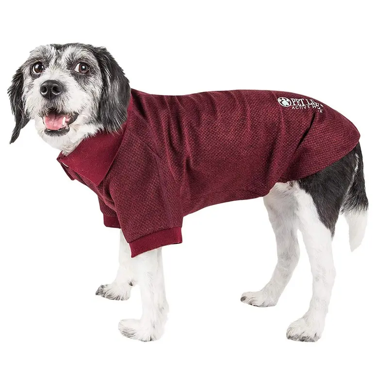 Pet Life ACTIVE Fur-Flexed Performance Dog Polo - Burgundy X-Small