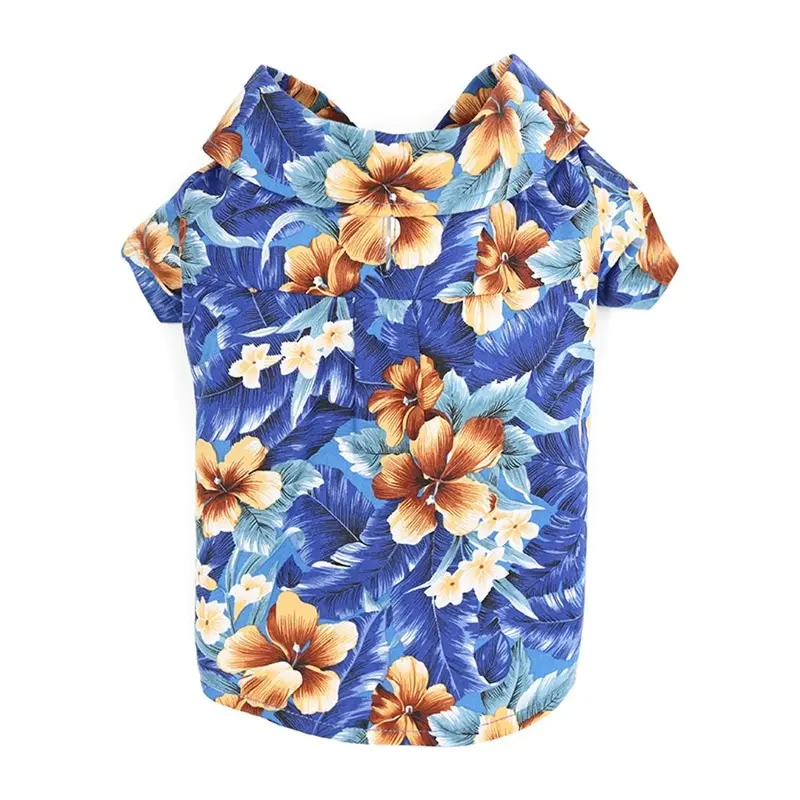 Dogo Tropical Floral Dog Shirt - Blue XX-Small