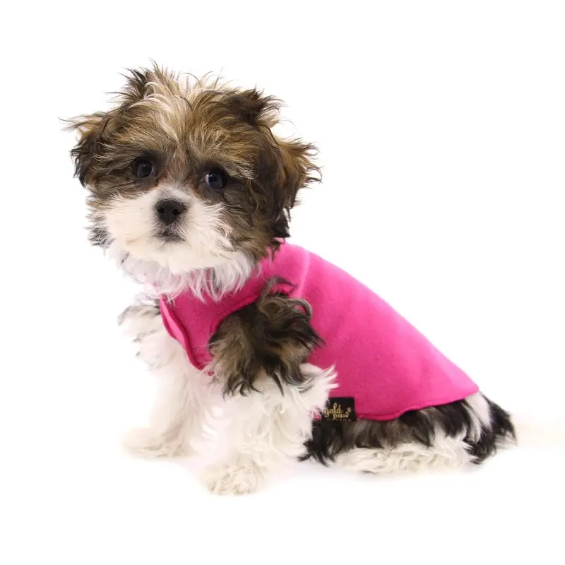Gold Paw Fleece Dog Jacket - Fuchsia Size 16