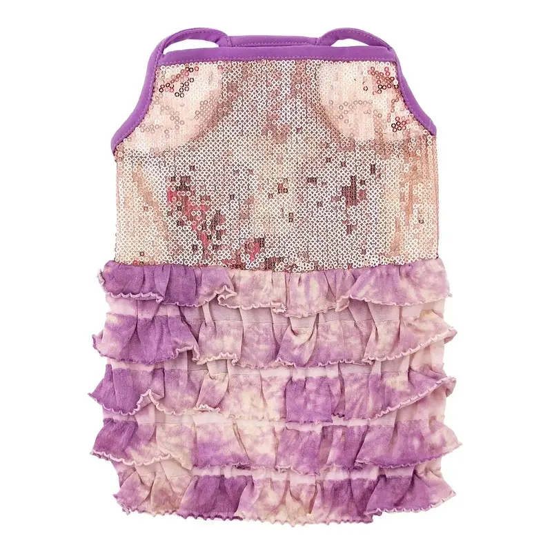 Oscar Newman Bling it On Sequin Tank Dog Dress - Purple XX-Small - Out of Stock!
