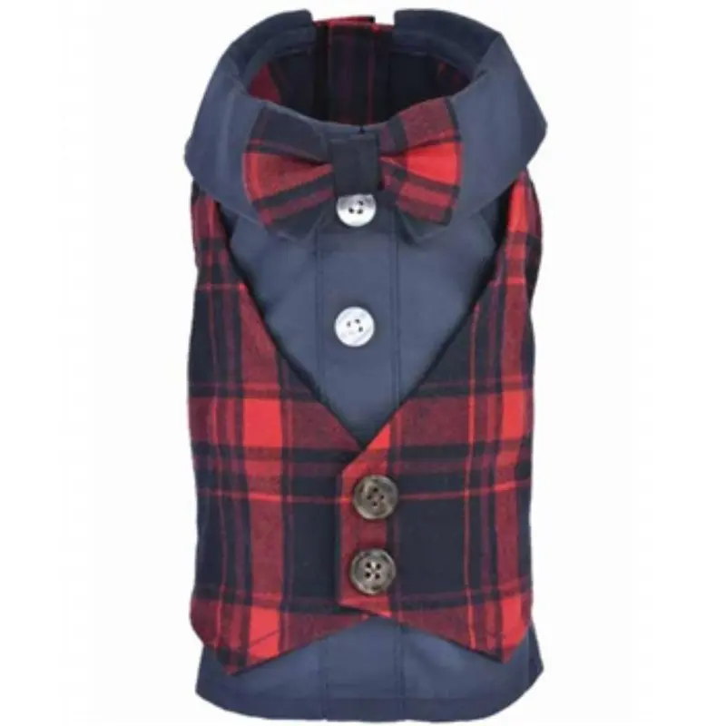 Parisian Pet Scottish Plaid Dog Tuxedo - Red and Blue Small - Out of Stock!