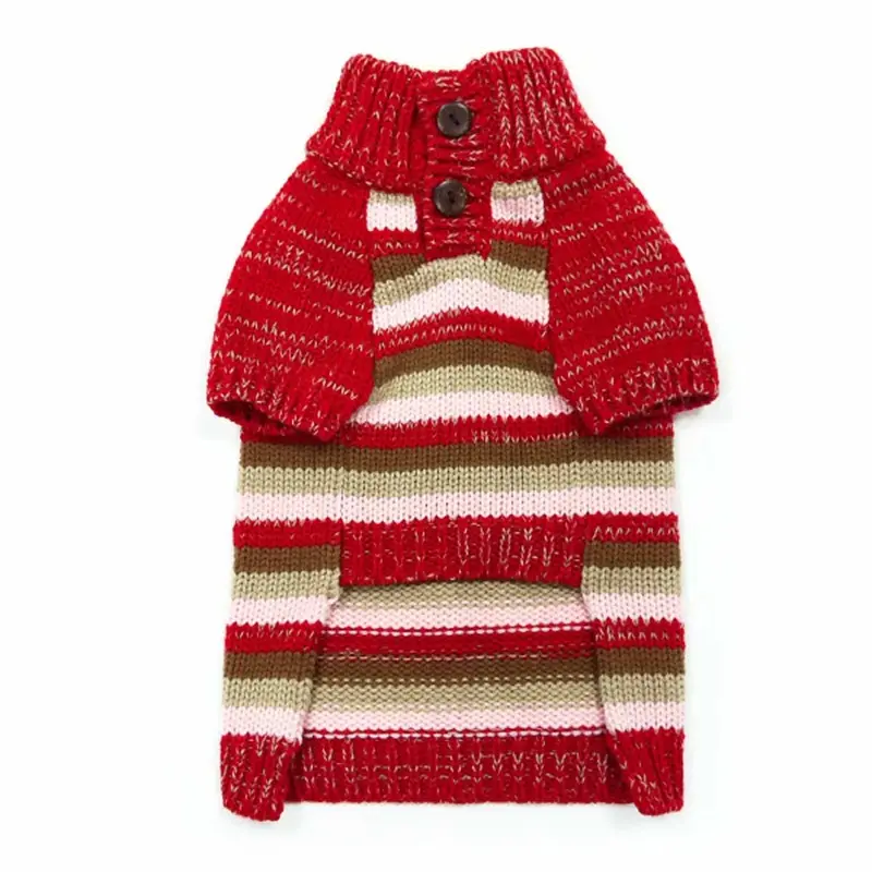 Marl Stripes Dog Sweater by Dogo - Red XX-Small