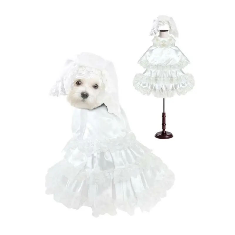 Puppe Love Wedding Dog Dress Costume with Veil Size 0