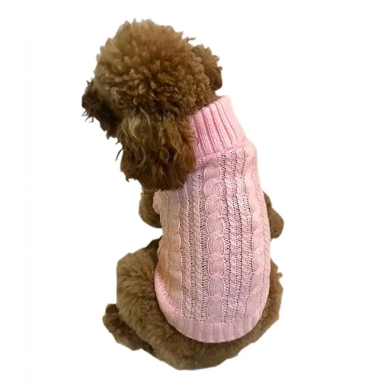 The Dog Squad Scottish Cable Knit Dog Sweater - Pink XX-Small - Coming Soon!