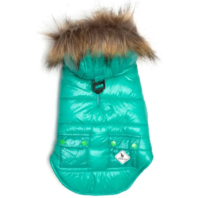 Worthy Dog Telluride Puffer Dog Coat - Aqua X-Large