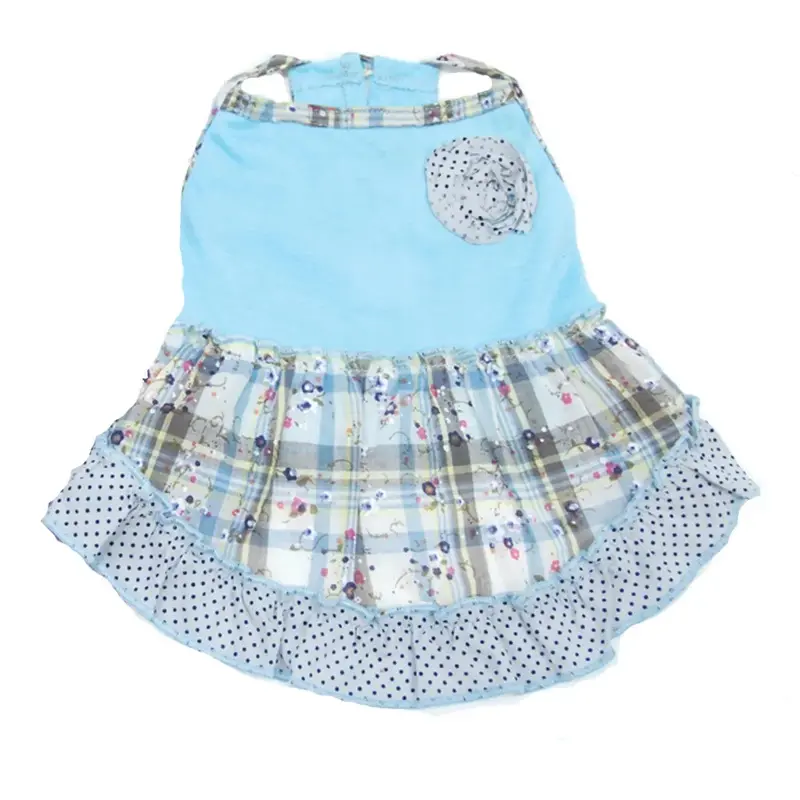 Oscar Newman Take it Easy Tank Dog Dress - Blue XX-Small