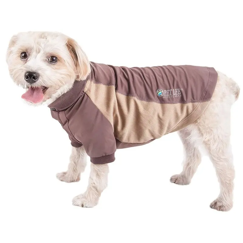 Pet Life ACTIVE Barko Pawlo Performance Dog Polo - Brown X-Small