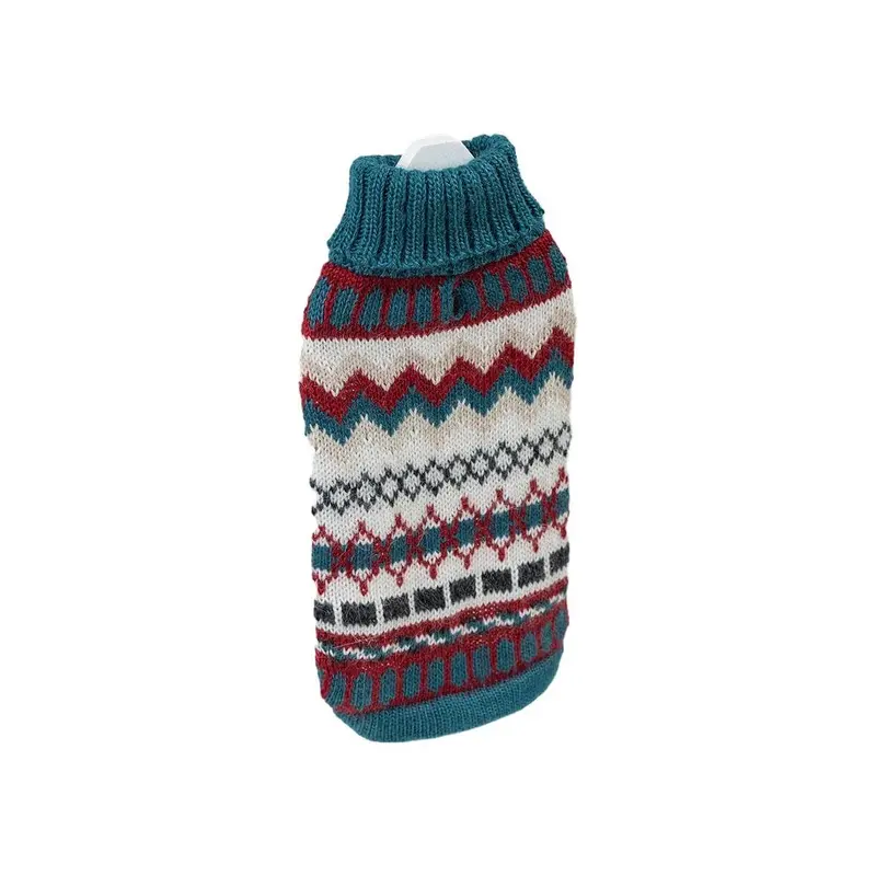 Alqo Wasi Iceberg Alpaca Dog Sweater - Blue Large
