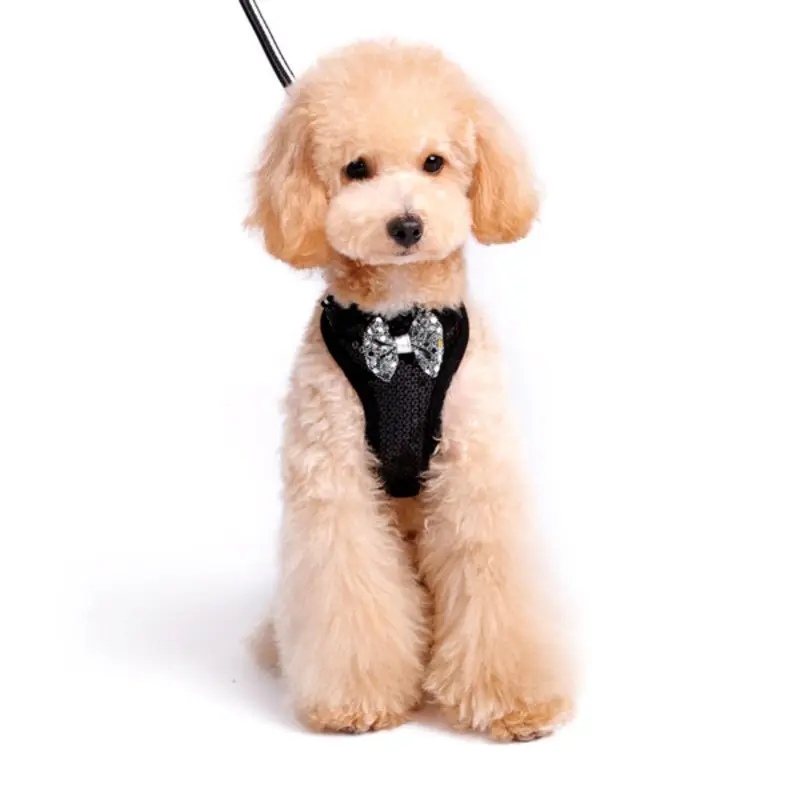 EasyGo Sequins Dog Harness by Dogo - Black Medium