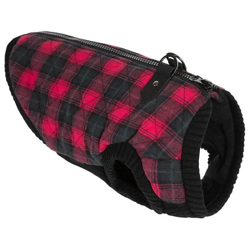 Fashion Bomber Check Dog Vest by Gooby - Red X-Small - Out of Stock!