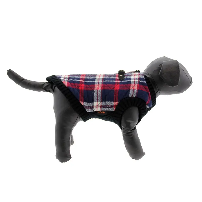 Fashion Bomber Check Dog Vest by Gooby - White  X-Small