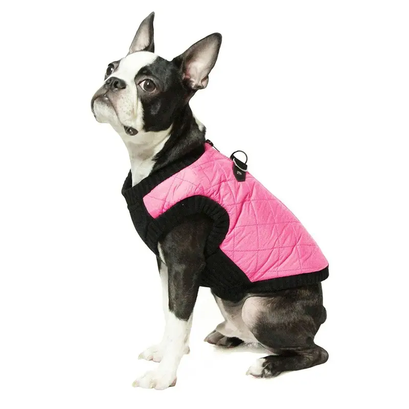 Gooby Fashion Quilted Dog Vest - Pink X-Small