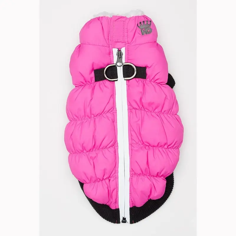 Hip Doggie Crown Puffer Dog Vest - Pink X-Small