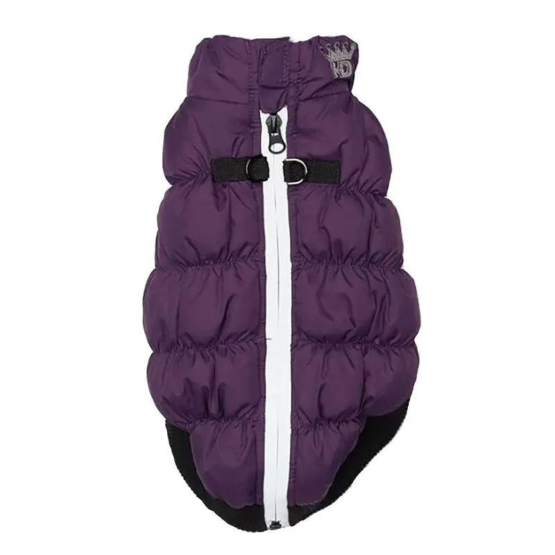 Hip Doggie Crown Puffer Dog Vest - Purple X-Small