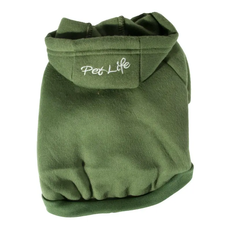 Pet Life Fashion Plush Dog Hoodie - Green X-Small