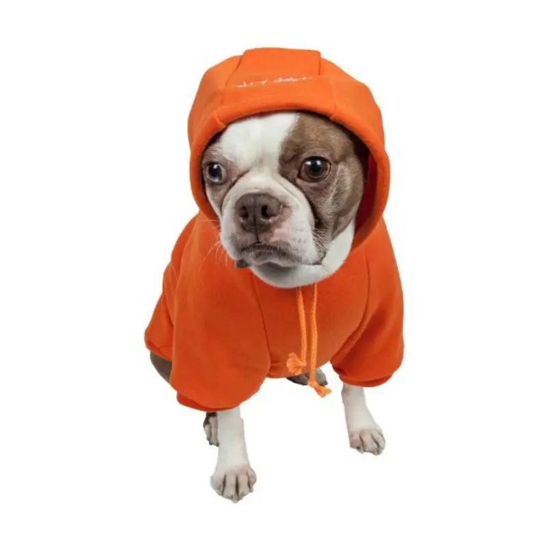 Pet Life Fashion Plush Dog Hoodie - Orange X-Small
