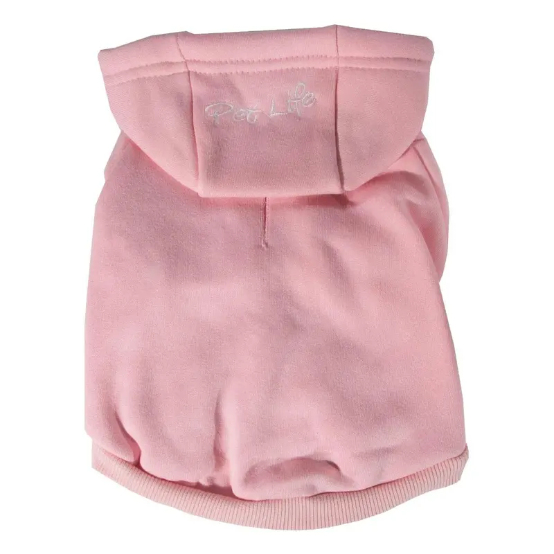 Pet Life Fashion Plush Dog Hoodie - Pink X-Small