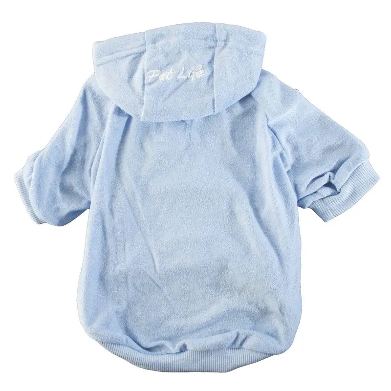 Pet Life French Terry Ultra-Soft Quick-Drying Dog Hoodie - Blue X-Small