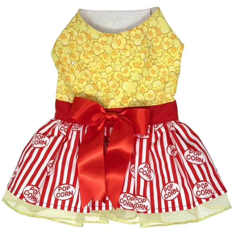 Movie Theater Popcorn Dog Harness Dress with Matching Leash by Doggie Design Small