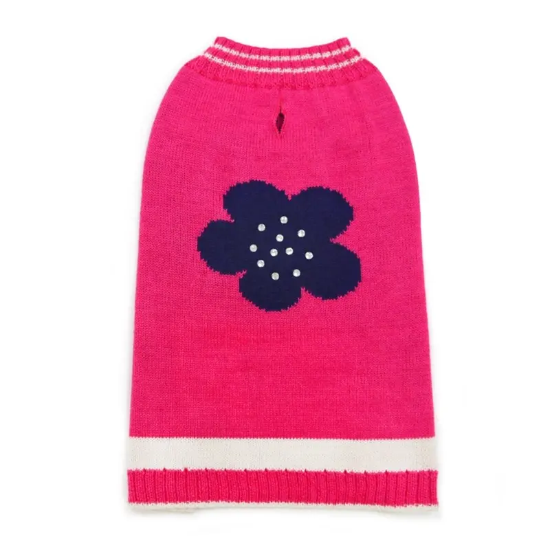 PuppyPAWer Flower Dog Sweater by Dogo - Pink X-Small - Out of Stock!