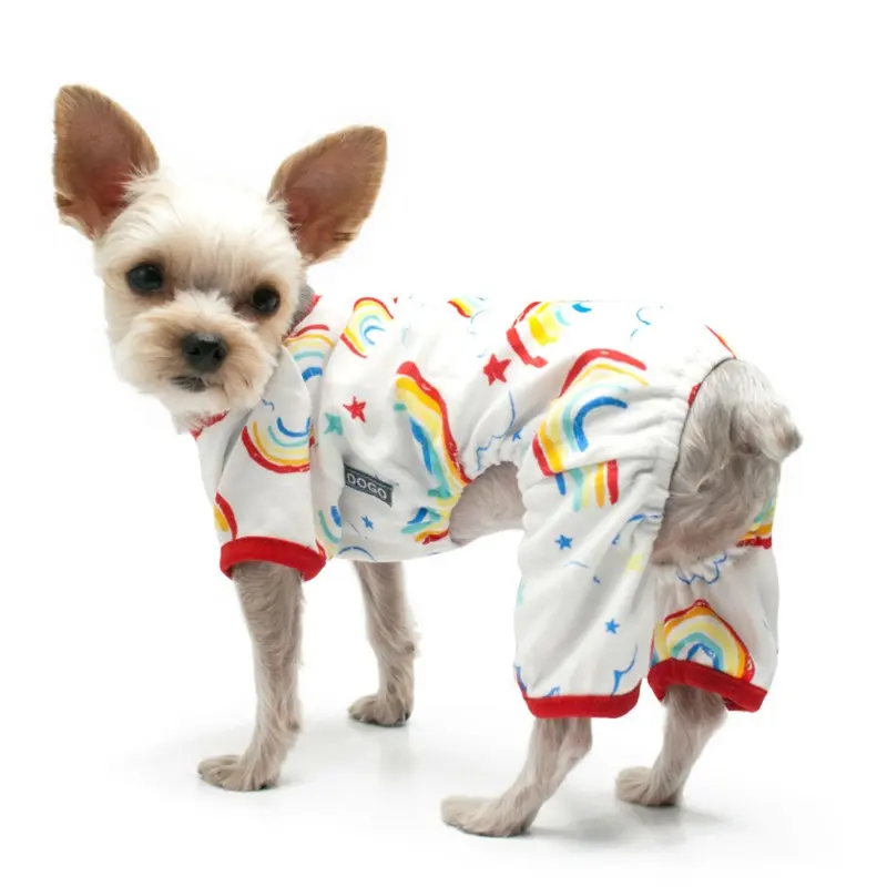 Rainbow Dog Pajamas by Dogo - Red X-Small - Out of Stock!