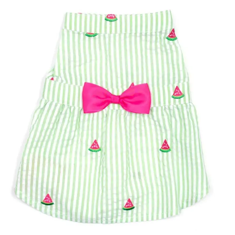 Worthy Dog Green Stripe Watermelon Dog Dress X-Small