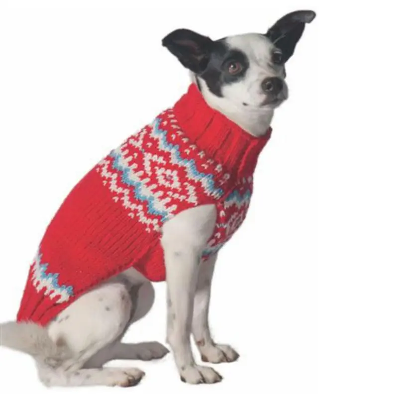 Chilly Dog Handmade Nordic Wool Dog Sweater - Red XX-Small