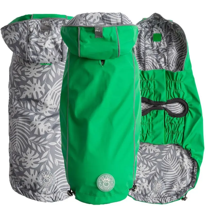 GF Pet Reversible Elasto-Fit Dog Raincoat - Green X-Small