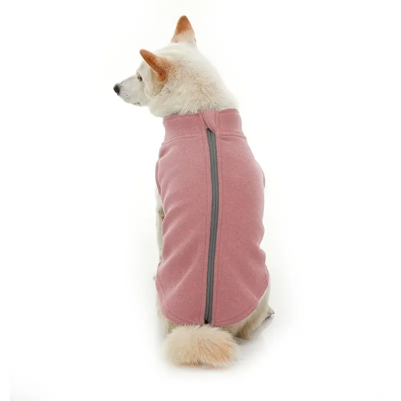 Gooby Zip Up Microfiber Fleece Dog Vest - Pink X-Small