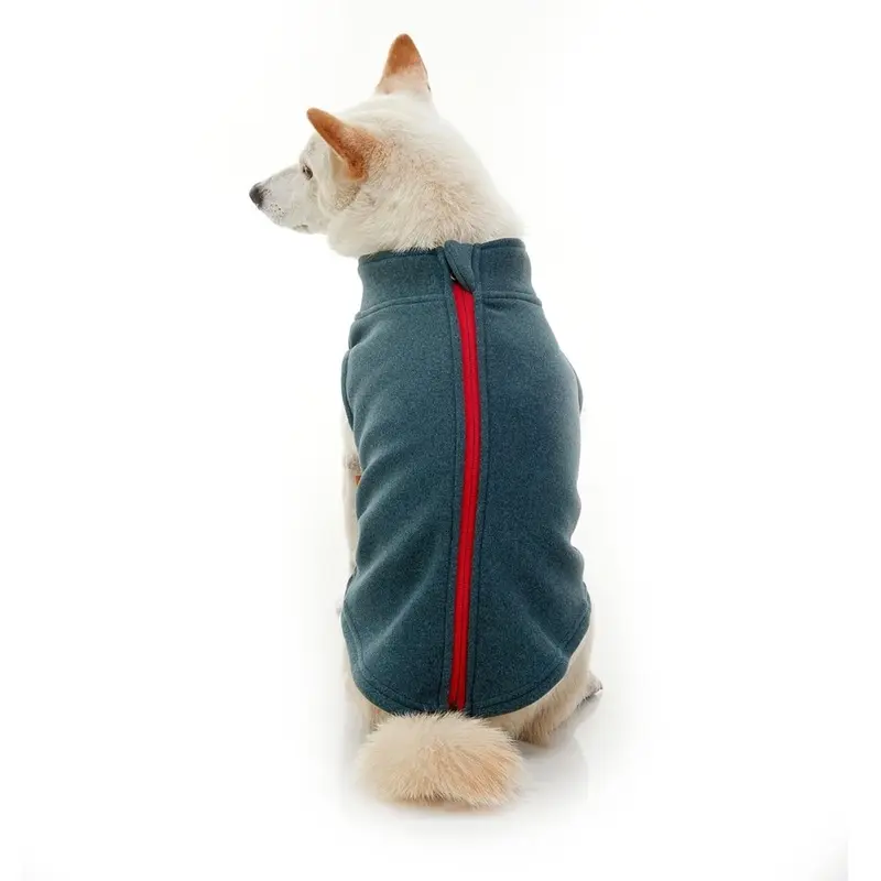 Gooby Zip Up Microfiber Fleece Dog Vest - Turquoise X-Small