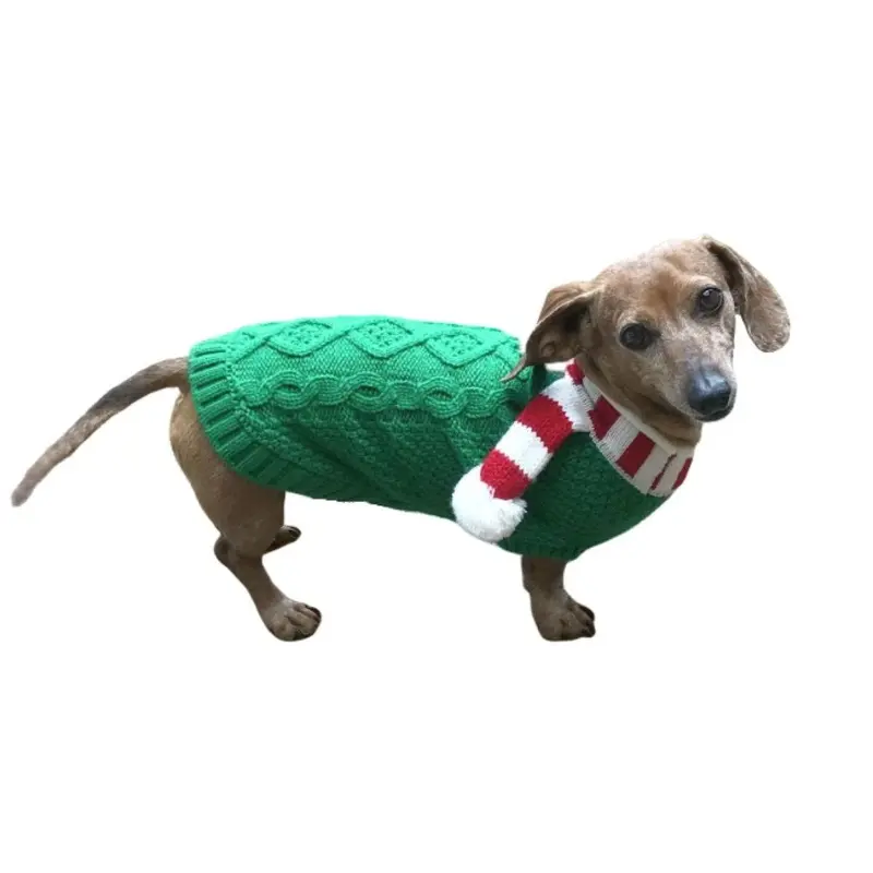 Dallas Dogs Xmas Scarf Dog Sweater 6" Back Length