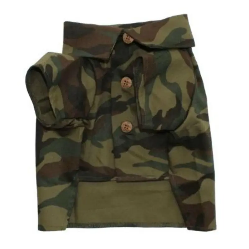 Dog Threads Huntsman Dog Shirt - Camo Print Large Short