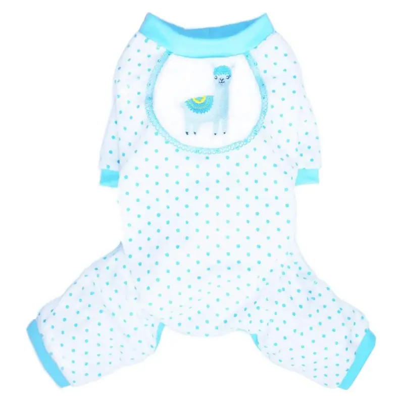 Pooch Outfitters Llama Dog Pajamas - Blue XX-Small