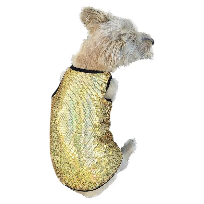 The Dog Squad Sequined Dog Tank - Gold Stardust XX-Small - Out of Stock!