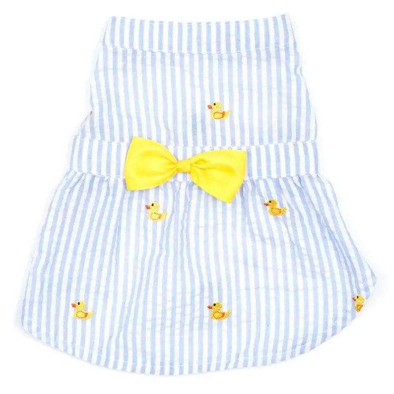 Worthy Dog Light Blue Stripe Rubber Duck Dog Dress X-Small - Out of Stock!
