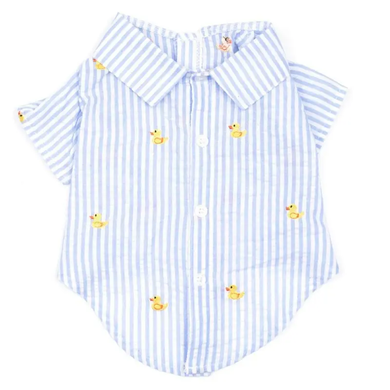 Worthy Dog Light Blue Stripe Rubber Duck Dog Shirt X-Small - Out of Stock!