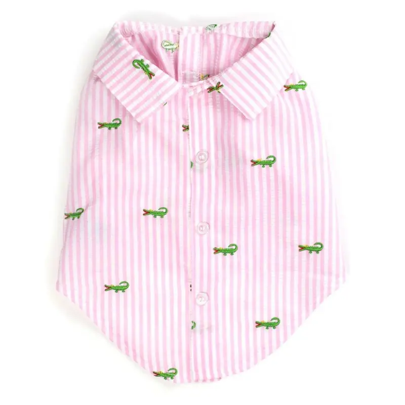 Worthy Dog Pink Stripe Alligator Dog Shirt X-Small - Out of Stock!
